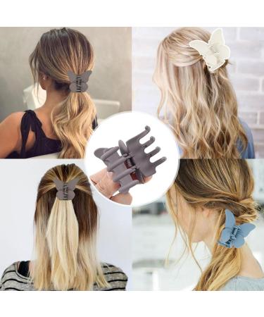 4 Pcs Butterfly Hair Clips for Women Butterfly Claw Clips Hair Clips Hair Claw Clips for Thick Hair Cute Butterfly Hair Clips Hair Accessories for Girls and Women (Brown white pink blue) - Buy Online on GoSupps.com