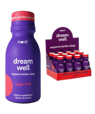 More Labs Dream Well 5MG Melatonin Holistic Sleep Drink Solution Non-Habit Forming with 5HTP Lemon Balm Jujube Seed Glycine (Pack of 12) 3.4 Fl Oz (Pack of 12)