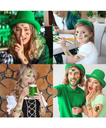 80 Pcs St. Patrick's Day Tattoos | Shamrock Temporary Tattoo Stickers for Kids & Women | Irish Parade Party Decorations - Buy Online on GoSupps.com