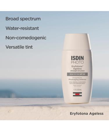 ISDIN Eryfotona Ageless Tinted Mineral Sunscreen for Face SPF 50 Zinc Oxide Formula Helps Repair Sun Damage 1.7 Fl.Oz. Travel-Size Tube Water Resistant and Non-comedogenic - Buy Online on GoSupps.com