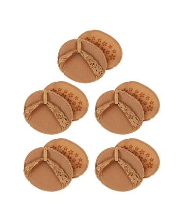 Beaupretty Toe Socks 5 Pairs High Heel Insole Forefoot Metatarsal Shoe Half Insole Five Toe Cover Chinese Fan Hair Clip Shoe Inserts for Heels Toe Cushion Pad Anti- Lace Sponge Mat Painless Skin Colour