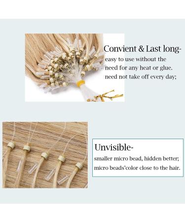 20" Micro Loop Hair Extensions Human Hair 100 Strands #18P613 Ash Blonde&Bleach Blonde (50g) - Buy Online on GoSupps.com