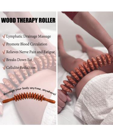 Alouweekuky Wood Massage Roller | Curved Fascia Rod for Muscle Relaxation & Anti-Cellulite - International Shipping Available - Buy Online on GoSupps.com