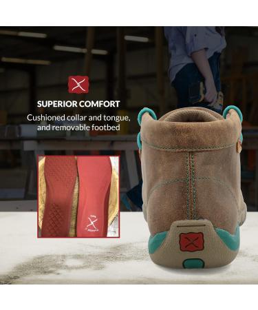 Twisted X Women's Leather Slip-On Driving Shoes - 6.5 Bomber & Turquoise - Buy Online on GoSupps.com