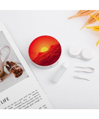 Red Sunrise Print Contact Lens Case | Plastic Lens Care Box & Travel Case - Buy Online on GoSupps.com