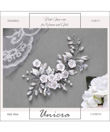 Unicra Silver Hair Jewelry for Weddings | Crystal Headdress & Hair Accessories for Brides & Bridesmaids - Buy Online on GoSupps.com