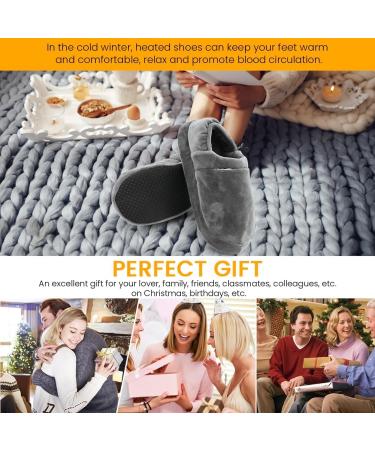 Buy KLOP256 USB Electric Foot Warmer | Heated Slippers with Overheat Protection & Non-Slip Design - Fits Up to Size 43 (Gray) - Buy Online on GoSupps.com
