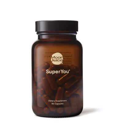 SuperYou by Moon Juice - Natural Calming Supplement & Daily Mood Support - 250mg Ashwagandha, 150mg Rhodiola, 450mg Shatavari & 150mg Amla - Organically Grown, Vegan, Non-GMO (60 Capsules) (Bottle)
