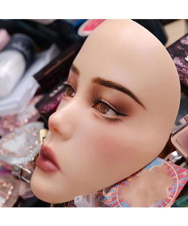 5D Makeup Practice Face with Stand Ideal for Eyebrows Eyelashes Eyeshadow Full Face Makeup Easy to Clean (Yellow Skin) - Buy Online on GoSupps.com