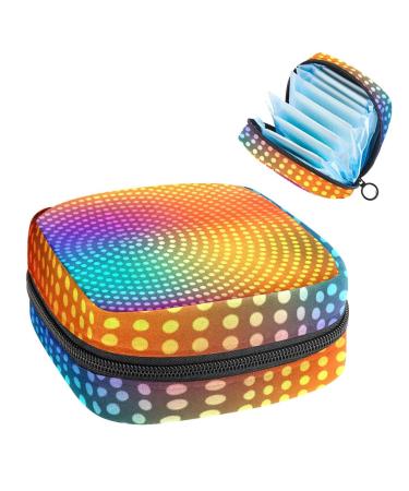 Women's bonds Storage bags Stillpad Halter Colorful Abstract Circle Points Pattern Portable Period Kit Bag Feminine Product Bay For Women Girls Color2