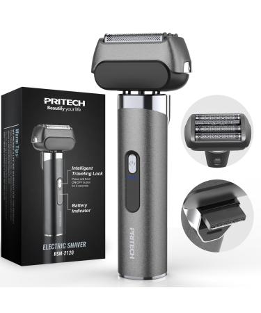 Electric Foil Razor Shavers 4 Blade Shaver for Men Travel Lock Function and Popup Beard Trimmer with Rechargeable 2 Adjustable Speeds Men's Beard Shaver by Pritech