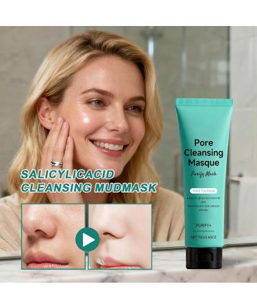 Pore-refining face mask - 75g - Brightening mud mask and whitehead remover - For men with dull dry and sensitive skin for daily and nighttime use - Buy Online on GoSupps.com