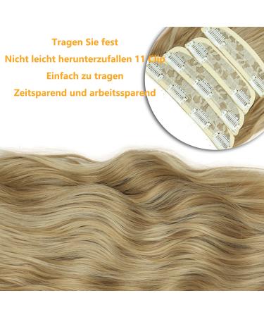 Hair Clip-In Extensions - Long Double Weft Synthetic Blonde Braid 50cm | Cheap Full Head 4-Pcs Wig with Highlights for Women - Buy Online on GoSupps.com