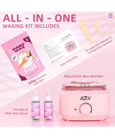 BOYUJK Professional Waxing Kit for Women and Men - 500g Wax Beads, Wax Pot, Wooden Strips, 2 Wax Sprays - Hot Waxing Kit for Full Body Hair Removal - Buy Online on GoSupps.com
