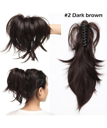 Ponytail Extensions Claw Clip Ponytail Hair Extensions Synthetic Bendable Metals Messy Bun Hair piece 12 Inch Wavy Curly Fake Hair Ponytail Extensions for Women (Color : Dark brown Size : 12inches 12inches Dark brown - Buy Online on GoSupps.com