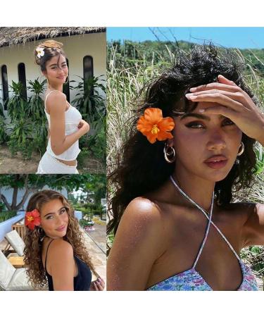 3Pcs Hawaiian Flower Hair Clips for Women Fashion Bohemian Flowers Hair Clip 3.5 Inch Artificial Flower Clips for Vacation Dancer Bridal Wedding Beach Party - Buy Online on GoSupps.com