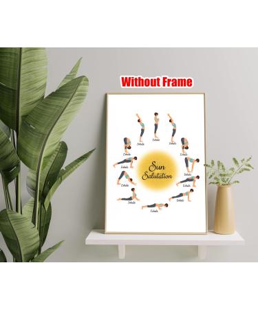 Teevoke 16x24 Yoga Inhale Exhale Sun Salutation Poster - Unframed Meditation Morning Yoga Flow Poses Surya Namaskar - No Frame - Buy Online on GoSupps.com