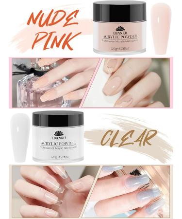 480g Acrylic Powder Set of 4 EBANKU Acrylic Powder Large Capacity Professional Acrylic Nail Powder for Nail Acrylic Extension Nail Carving Long-Lasting No Nail Lamp Needed - Buy Online on GoSupps.com