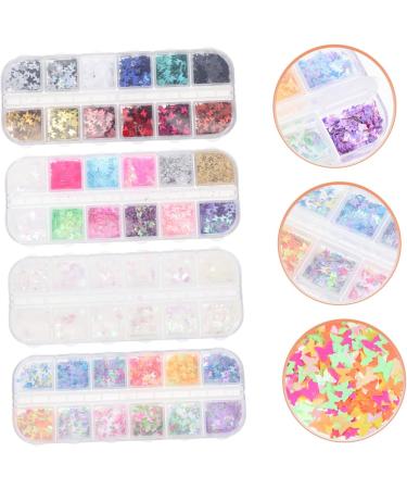 FRCOLOR 4 Boxes Nail Art Sequins Accessories Nail Polish Accessories 3d Star Nail Decals Butterflies Nail Sequins Nail Decor Nail Rhinestones Nail Accessories Manicure Tools Plastic Flash - Buy Online on GoSupps.com