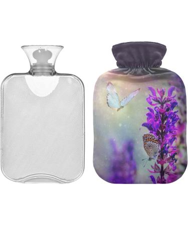 Buy Naanle 2L Hot Water Bottle with Butterfly Lavender Cover - Heat & Cold Therapy for Pain Relief Back Hands and Neck - Buy Online on GoSupps.com