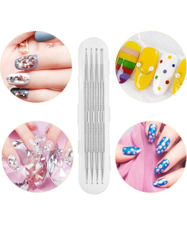 KMZ 4 Pcs Stainless Steel Nail Art Kit - Professional Ball End Dotting Pen & Brushes for Rhinestone & Polymer Clay Designs - Buy Online on GoSupps.com