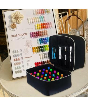 Movstriker Nail Polish Organiser Bag Double Layer Nail Varnish Storage Holds 30 Bottles and A Nail Lamp Traveling Nail Polish Storage Case Portable Nail Lipstick Beauty Tools Box(Black) - Buy Online on GoSupps.com