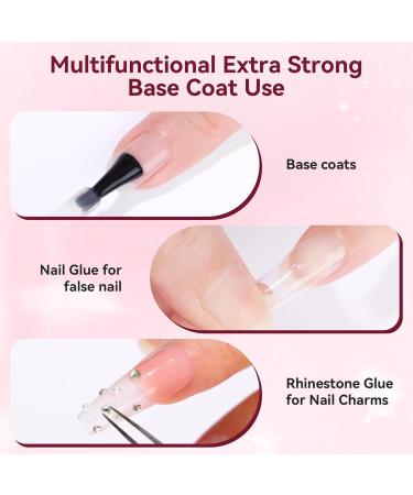 Makartt Extra Strong Base Coat Nail Polish 15ml - Long-Lasting Gel Foundation for Press-On Nails & Nail Charms - Soak Off UV/LED Gel - Perfect DIY Gift for Women - Buy Online on GoSupps.com