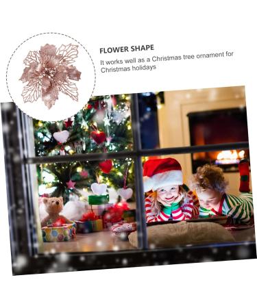 STOBAZA 3 Sets 12pcs Christmas Hollow Flower Christmas Glitter Simulated Wreath Flowers 16c Jesus Pe Blush - Buy Online on GoSupps.com
