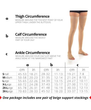 Buy Thigh High Compression Stockings 20-30 mmHg Firm Level (2X-Large) - International Shipping Available - Buy Online on GoSupps.com