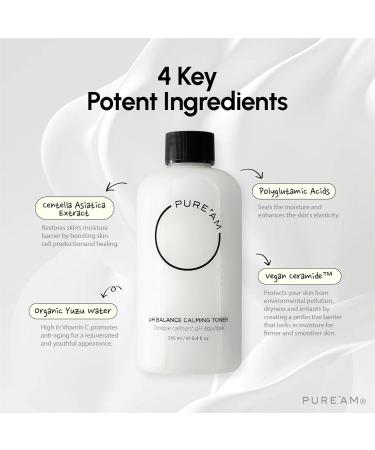 PURE'AM - Korean Toner for Dry Skin - Deeply Hydrating - Hyaluronic Acid & Vegan Ceramides - Korean Skincare Toner for Face Sensitive Skin - Redness & Acne - 8.4 fl. oz 250 ml 8.4 Fl Oz (Pack of 1) - Buy Online on GoSupps.com