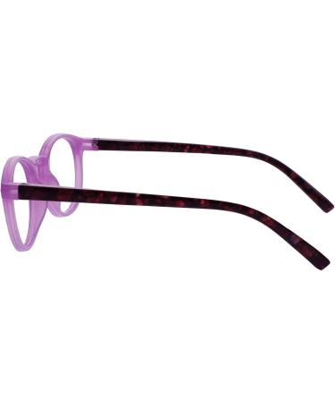 Opulize Zen Round Frame Reading Glasses +3.00 Magnification Shiny Pink/Violet Pattern - Buy Online on GoSupps.com