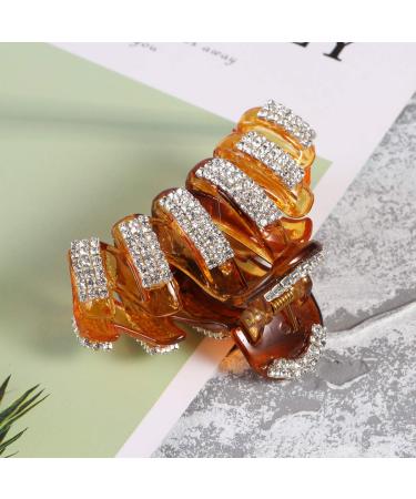 Frcolor Rhinestone Hair Jaw Clips | Non-Slip Acrylic Hair Claw Clips for Women | Stylish Headwear (Coffee) - Buy Online on GoSupps.com