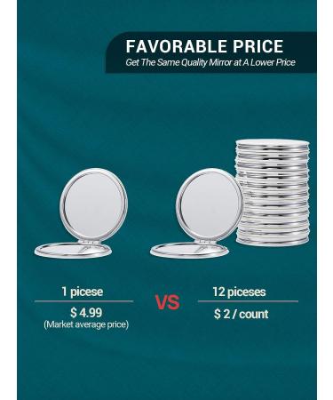 Getinbulk Compact Mirror Set - 12 Pc Round Double-Sided Magnification PU Leather in White 2.8 - Buy Online on GoSupps.com