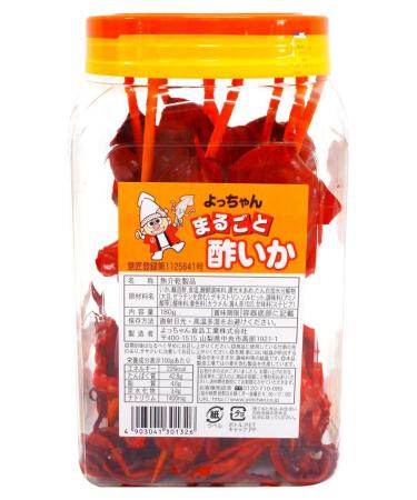Yotchan Food Japanese Seafood squid cuttlefish snack Whole vinegar squid Marugoto Su-ika 180g Pot