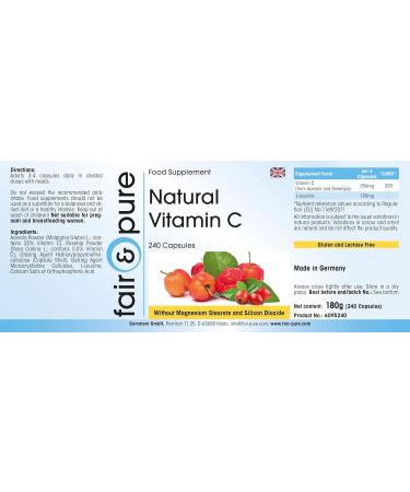 Fair & Pure - Vitamine C naturelle d'ac rola et d' glantier - v gane - 240 g lules - Buy Online on GoSupps.com