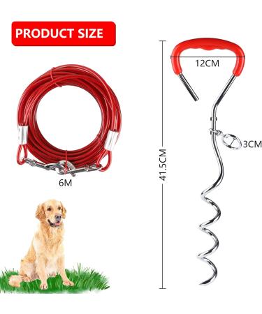 EfuturTime Large Dog Plot with 6m Leash | Durable Base Piral Anchor for Outdoor Camping & Farm | Perfect for Small to Large Dogs - Buy Online on GoSupps.com