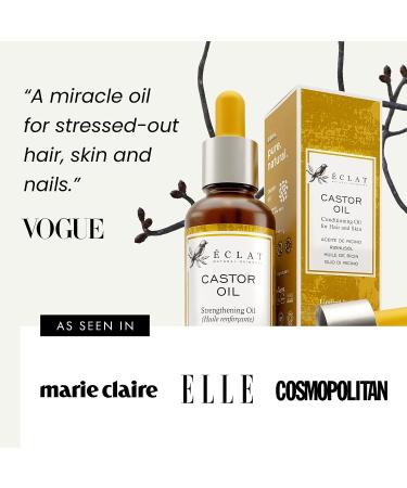 Organic Castor Oil for Hair Growth, Thickness, and Eyelashes - 1oz + Applicator | Eclat Skin Care - Buy Online on GoSupps.com