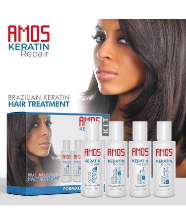 Brazilian Keratin Hair Treatment - 4 Steps for Silky Smooth Hair | Natural Ingredients - 4 Oz (118ml) Free Shipping Worldwide - Buy Online on GoSupps.com