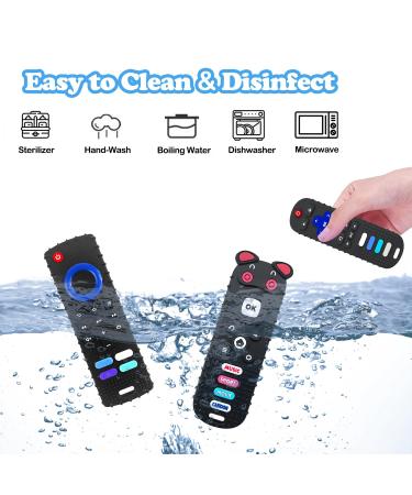 RC Teether - Silicone Baby Teething Toy for Babies 3-18 Months | TV Remote Control Shape | BPA-Free & Freezer Safe | Sensory Toy for Boys and Girls - Roku Black - Buy Online on GoSupps.com