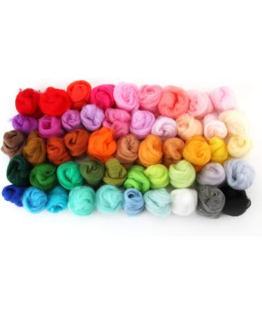 250g Wool Roving Felting Yarn for Needle Felting Craft - 50 Colors - Buy Online on GoSupps.com