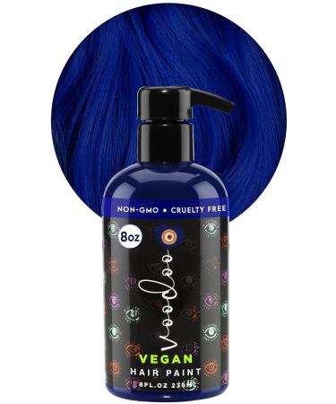 VOODOO Blue Hair Paint (Serenity) 8 Oz | Vegan & Cruelty-Free Blue Hair Dye | Ammonia Sulfate & Paraben-Free | Vivid & Bright Intermixable Temporary Hair Dye | DIY Semi Permanent Hair Color (8 Oz)