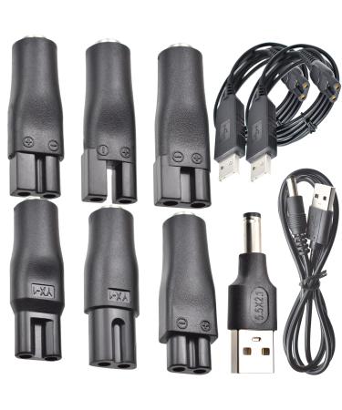 BoEea 10 pieces 5V razor charger usb power cable adapter set for a variety of electric hair cutter razor care devices air purifiers and other HQ8505 charging cables 10 plugs
