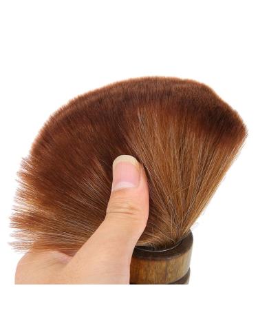 Professional Barber Fiber Wooden Handle Cutting Neck Duster Broken Hair Sweep Brush Hair Cutting Neck Duster Brush Neck Face Duster for Salon Stylist