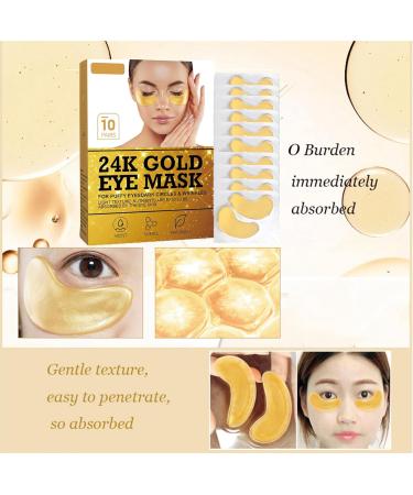 Under Eye Patches Collagen 24K Gold Eye Masks for Puffy Eyes Dark Circles Bags Gold Eye Pads Anti-Aging Hyaluronic Acid Moisturiser for Under Eye Wrinkles Remove Eye Bags Hydrating (10Pairs) - Buy Online on GoSupps.com