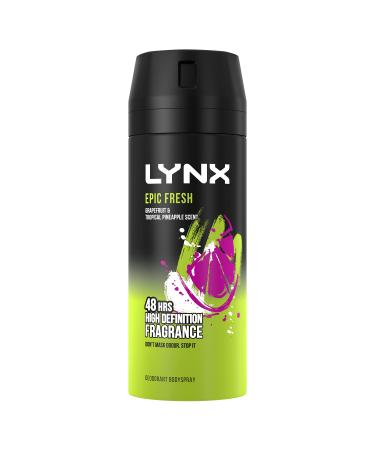 Lynx Epic Fresh Grapefruit & Pineapple Body Spray Men 150ml Tropical Breeze 150 ml (Pack of 1)