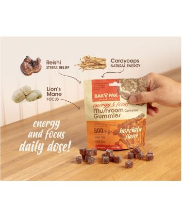 Mushroom Energy&Focus Sugar Free Gummies - Mushroom Supplement with Reishi, Cordyceps, Lion s Mane, and Ginseng for Natural Energyand Mental Clarity - Natural Horchata Flavor, Gluten-Free, 60 Gummies - Buy Online on GoSupps.com
