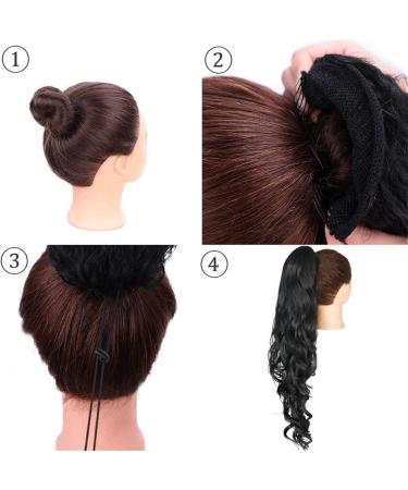 Ponytail Extensions Body Wavy Ponytail Synthetic Ponytail Extension Long Black Drawstring Wavy Ponytail Hair African American for Women for Women(Black) - Buy Online on GoSupps.com