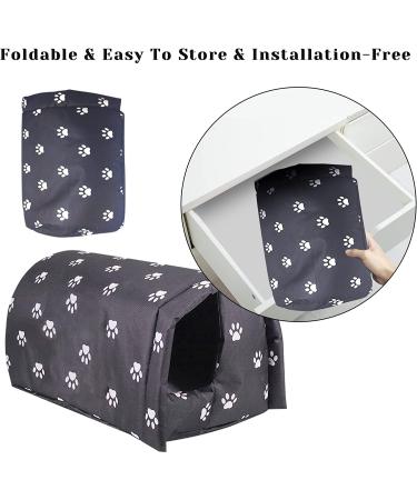 Waterproof Outdoor Cat House - Foldable & Warm Shelter for Stray Cats, Feral Cats, Dogs & Puppies - Weatherproof Pet Cave for Winter - Anti-Slip, Black, Size M 17.7x15.7x13.7 - Buy Online on GoSupps.com