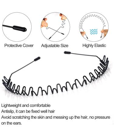 Men's Black Metal Headband Set - Non-slip Hair Bands for Sports, Weddings & Daily Wear (3pcs) - Buy Online on GoSupps.com