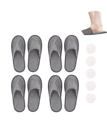 Aomigt portable non -slip disposable slippers disposable slippers linen 4 pairs terry bricklayer guest and terry liper hotels lip for women men's trip apartment
